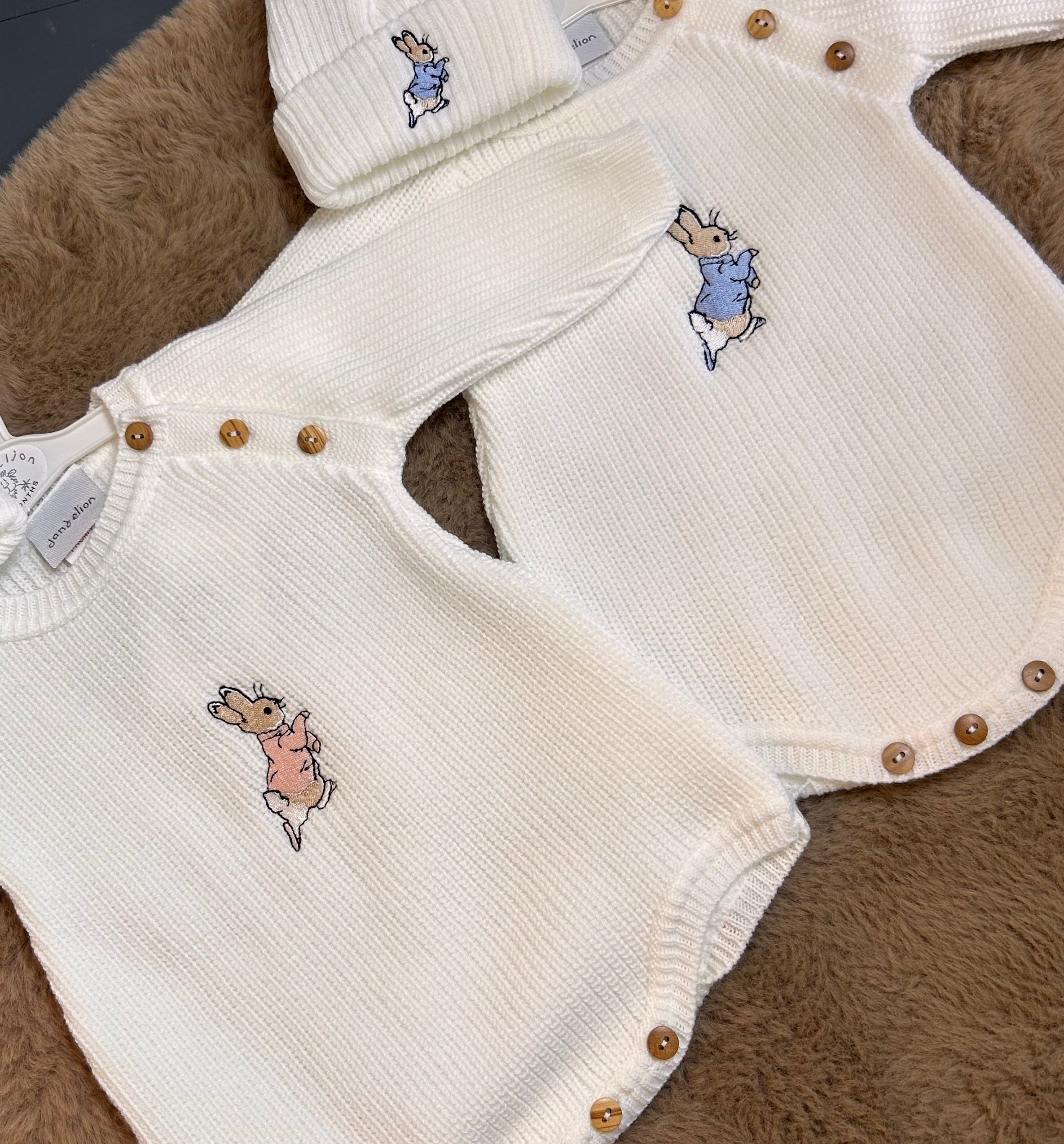 Rabbit romper with matching hat