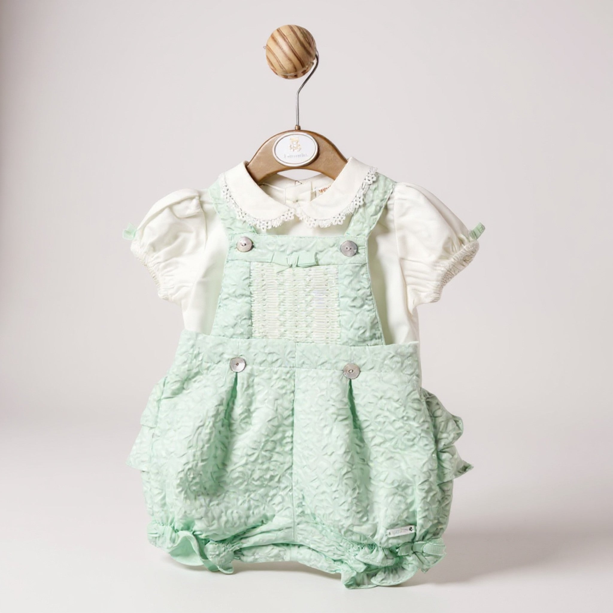 Mintini Floral Smocked Dungaree Set