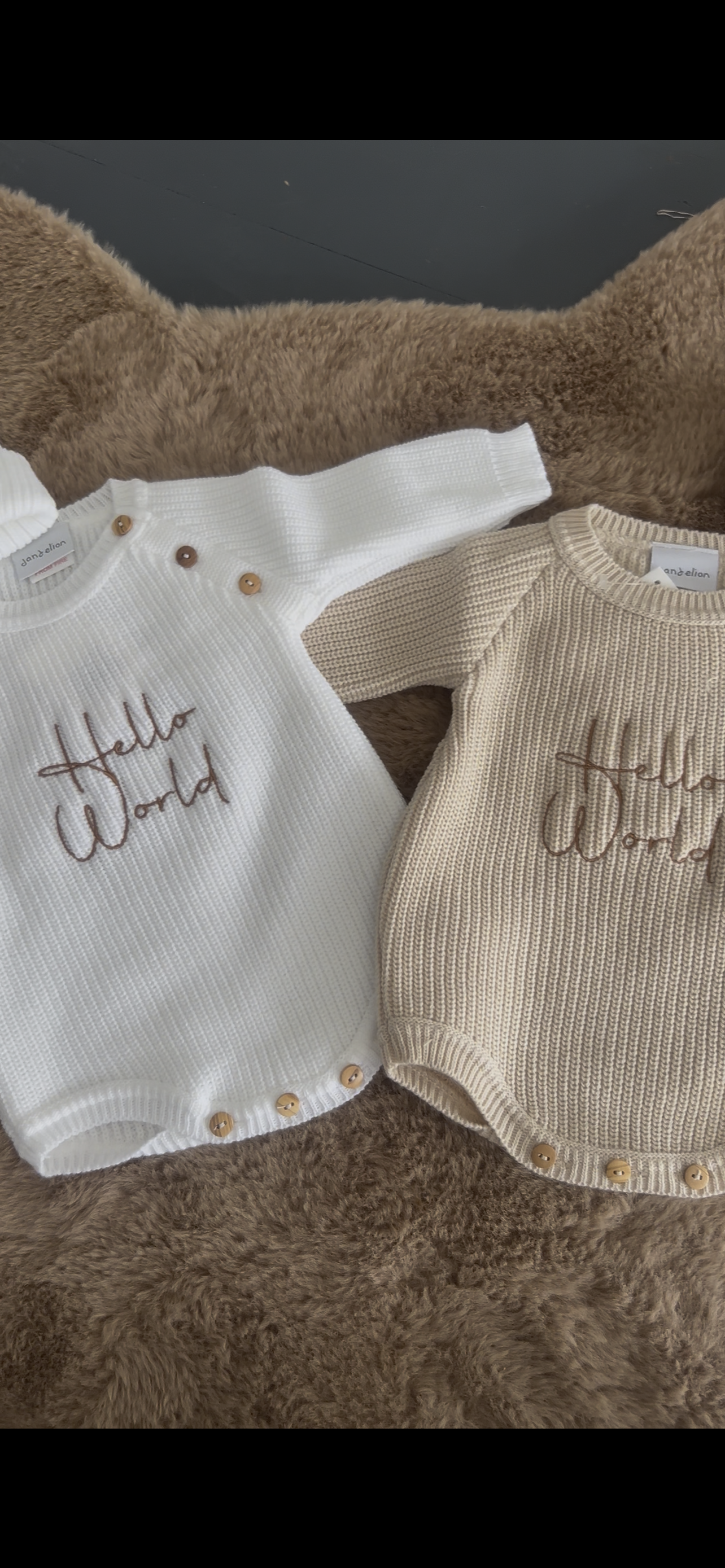 ‘Hello World’ Knit Romper With Matching Hat
