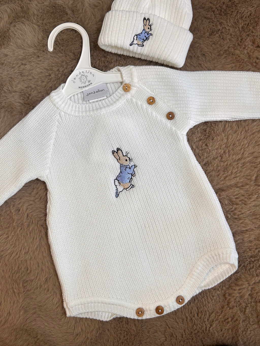 Rabbit romper with matching hat